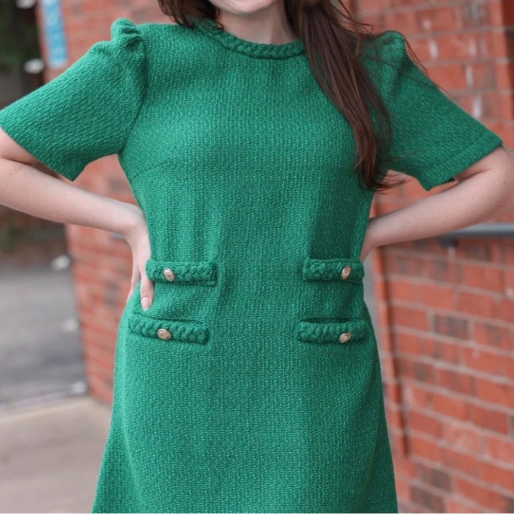 Chic Green Short Sleeve Dress